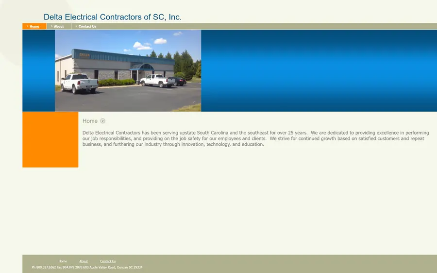 The Delta Electrical Contractors website before: decofsc.com, captured October 2026