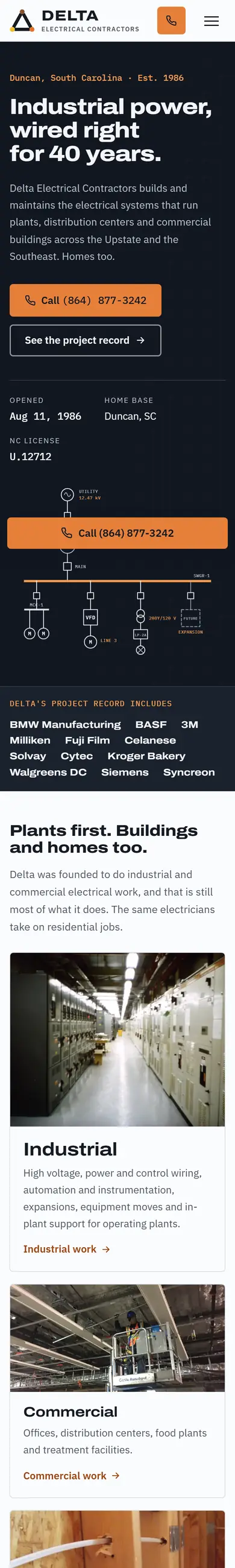 The same site on a phone