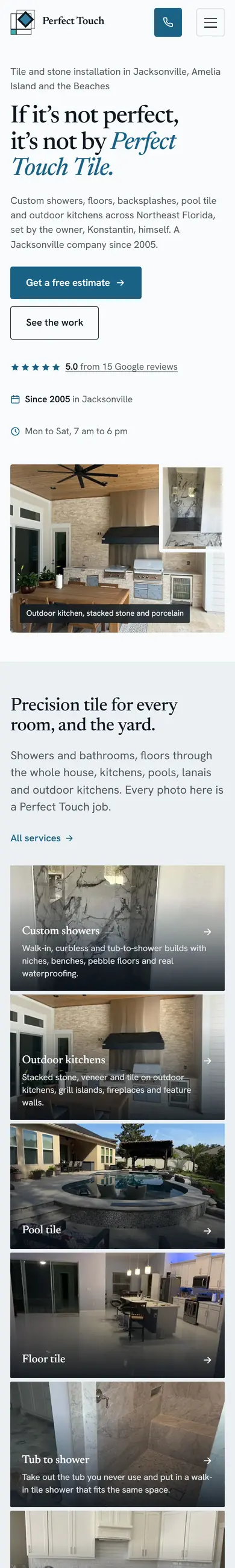 The same site on a phone